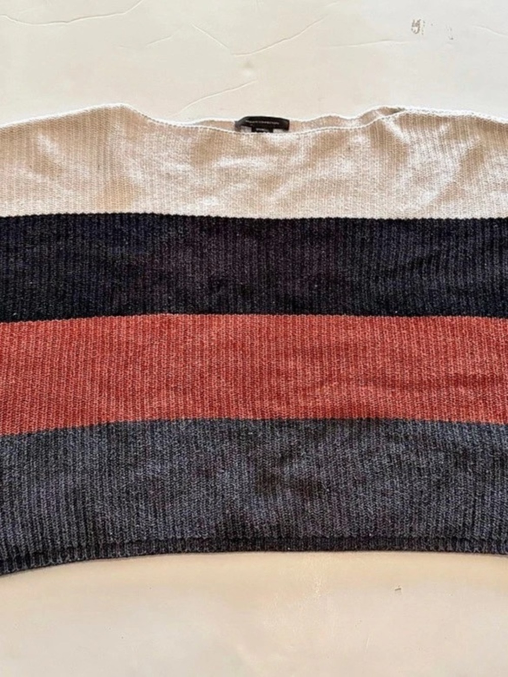 French Connection Color Block Knit Sweater in Black & Brown